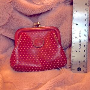 Dooney & Bourke Red Wallet with Kiss-Lock Closure